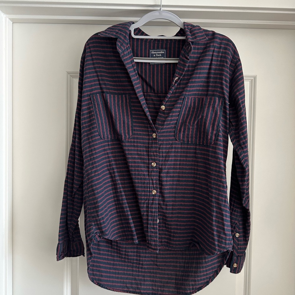 Striped Button-Up Shirt